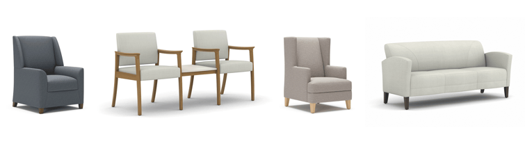 Carolina Hide Wingback, Modern Amenity, Seek Wingback, and Voyage Sofa.
